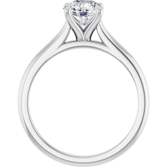18K White Gold 1 Carat G Color VVS2 Lab Diamond Solitaire Engagement