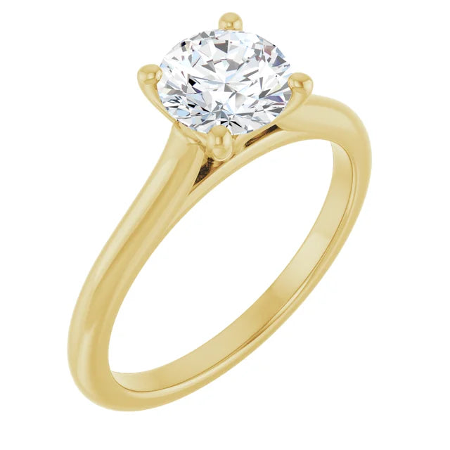18K Yellow Gold 1 Carat G Color VVS2 Lab Diamond Solitaire Engagement