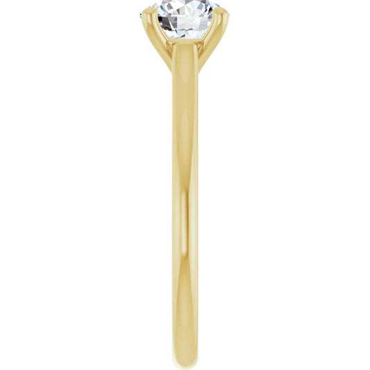 14K Yellow Gold 1 Carat G Color VVS2 Lab Diamond Solitaire Engagement