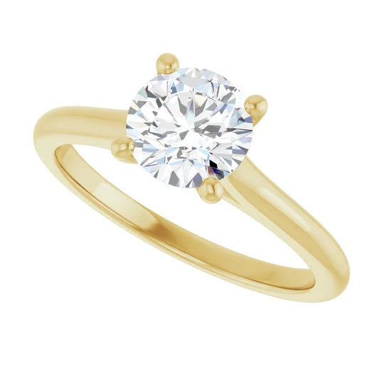 10K Yellow Gold 1 Carat G Color VVS2 Lab Diamond Solitaire Engagement