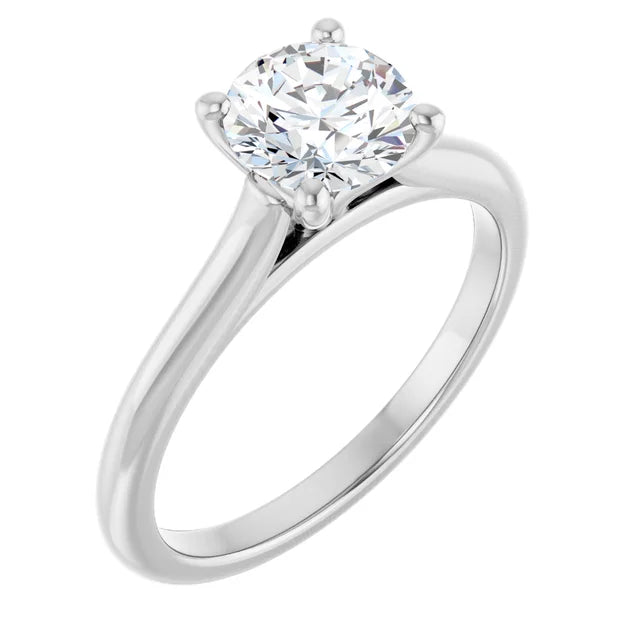 18K White Gold 1 Carat G Color VVS2 Lab Diamond Solitaire Engagement