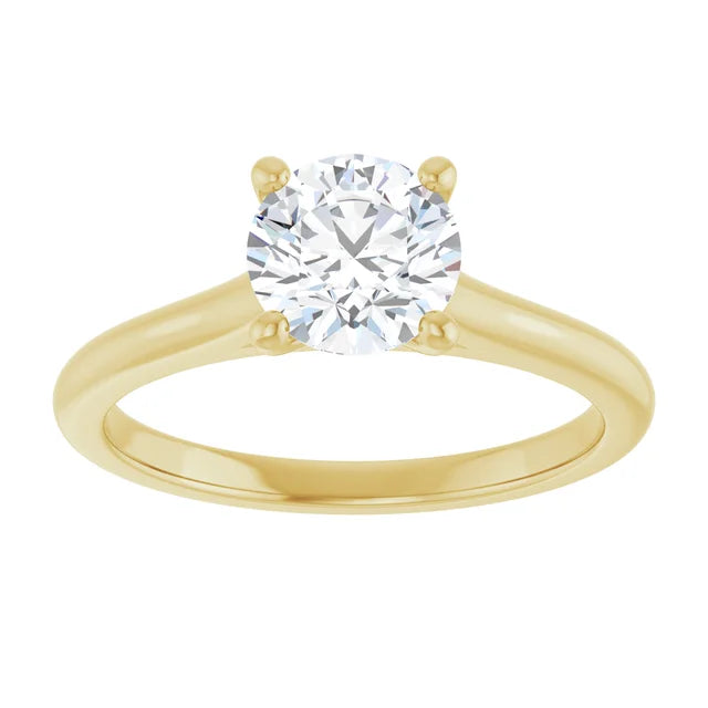 14K Yellow Gold 1 Carat G Color VVS2 Lab Diamond Solitaire Engagement
